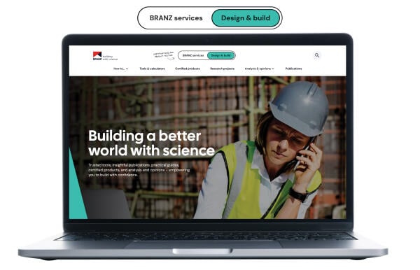 Design & Build toggle for website