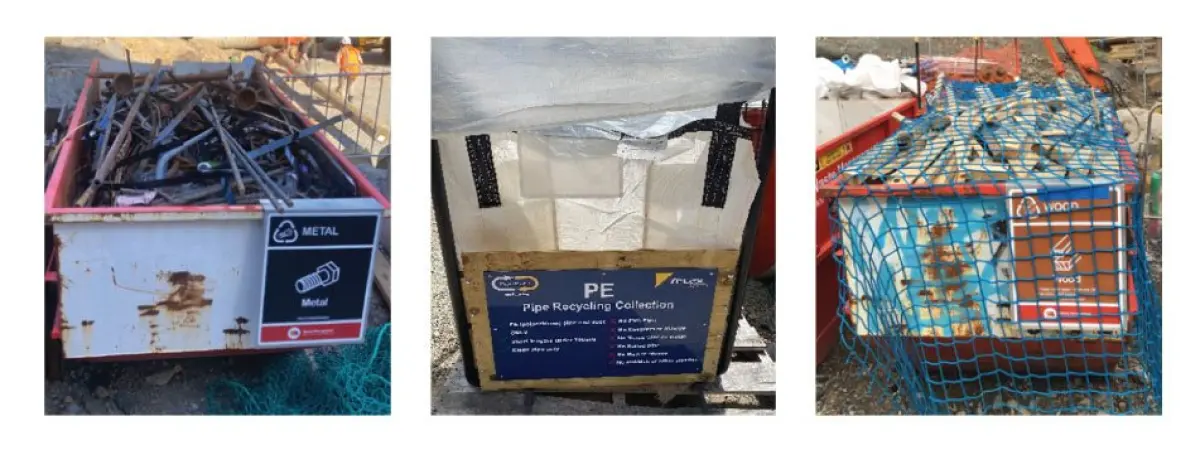 Image showing waste sorting in clearly labelled bins for reuse