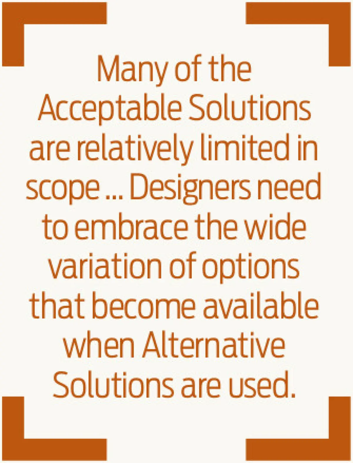 Graphic showing a block of text about using alternative solutions