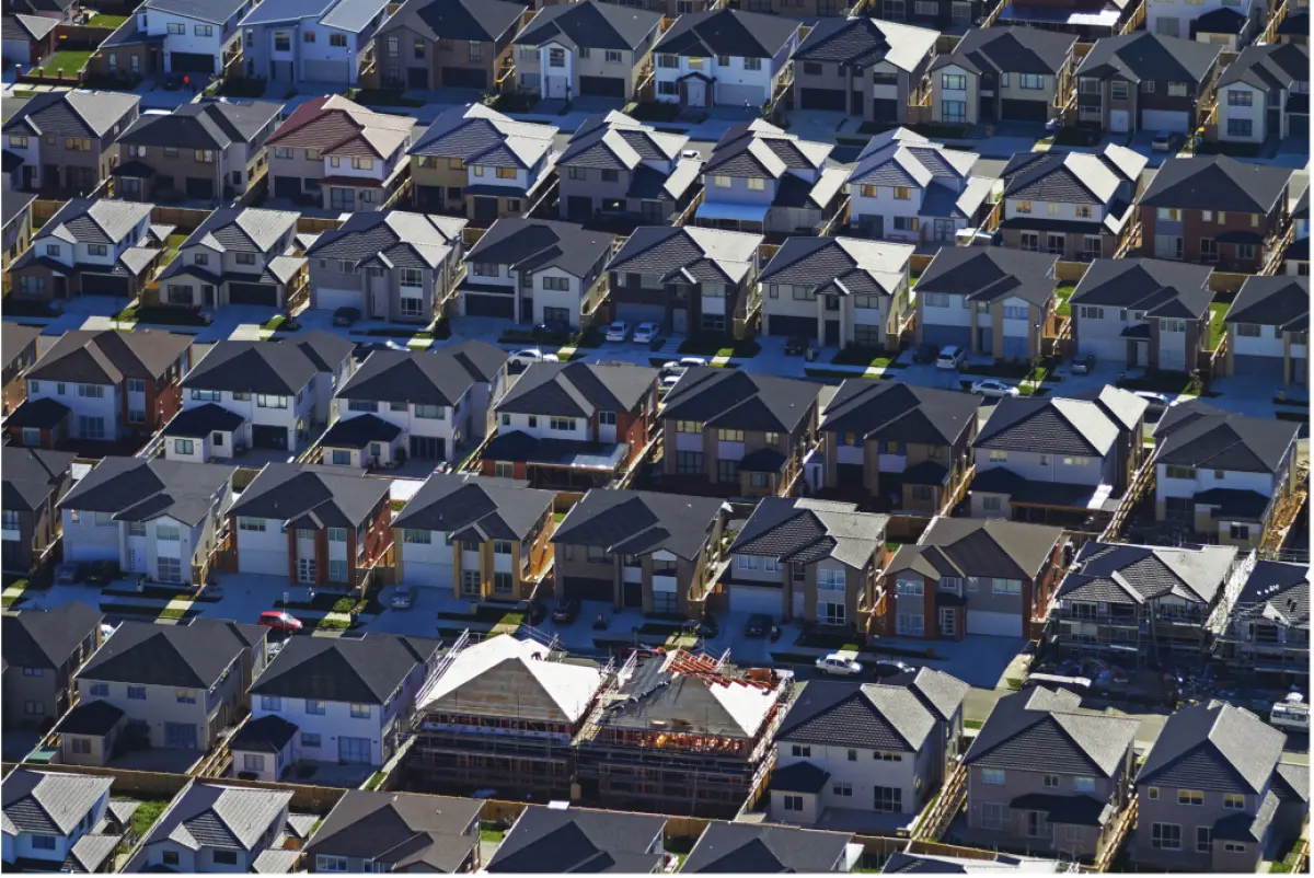 an aerial photo of a suburb