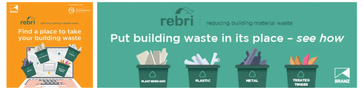 Promotional image showing sorted building waste