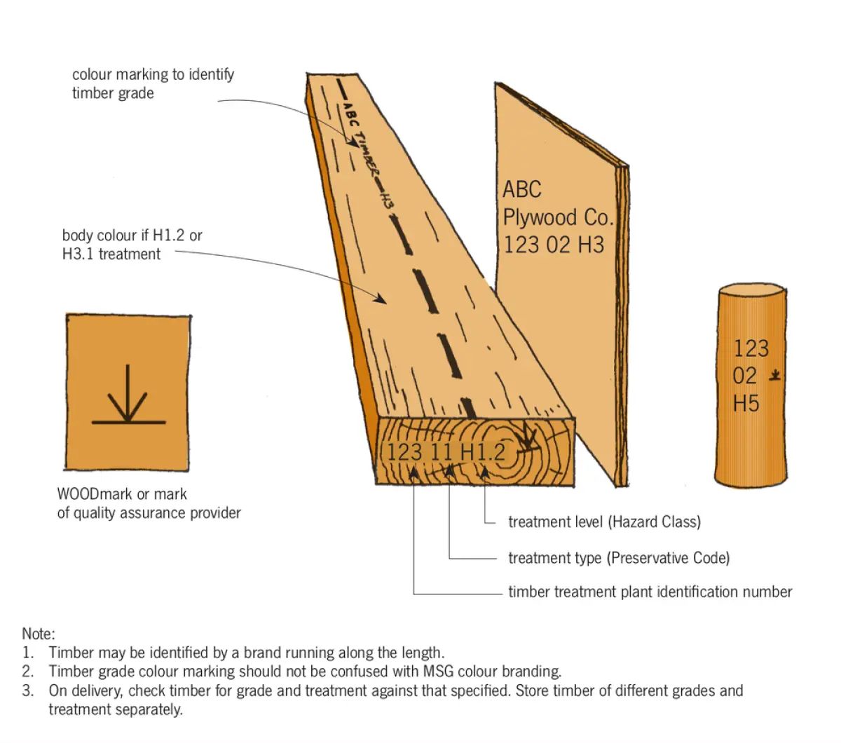 A detailed diagram of timber