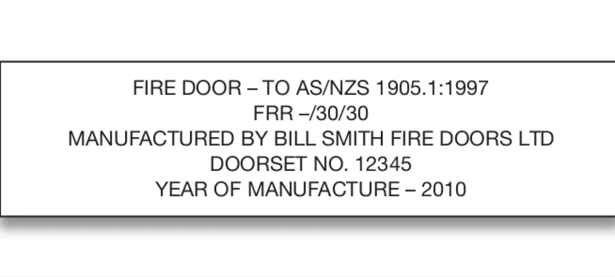 An image of a fire door tag