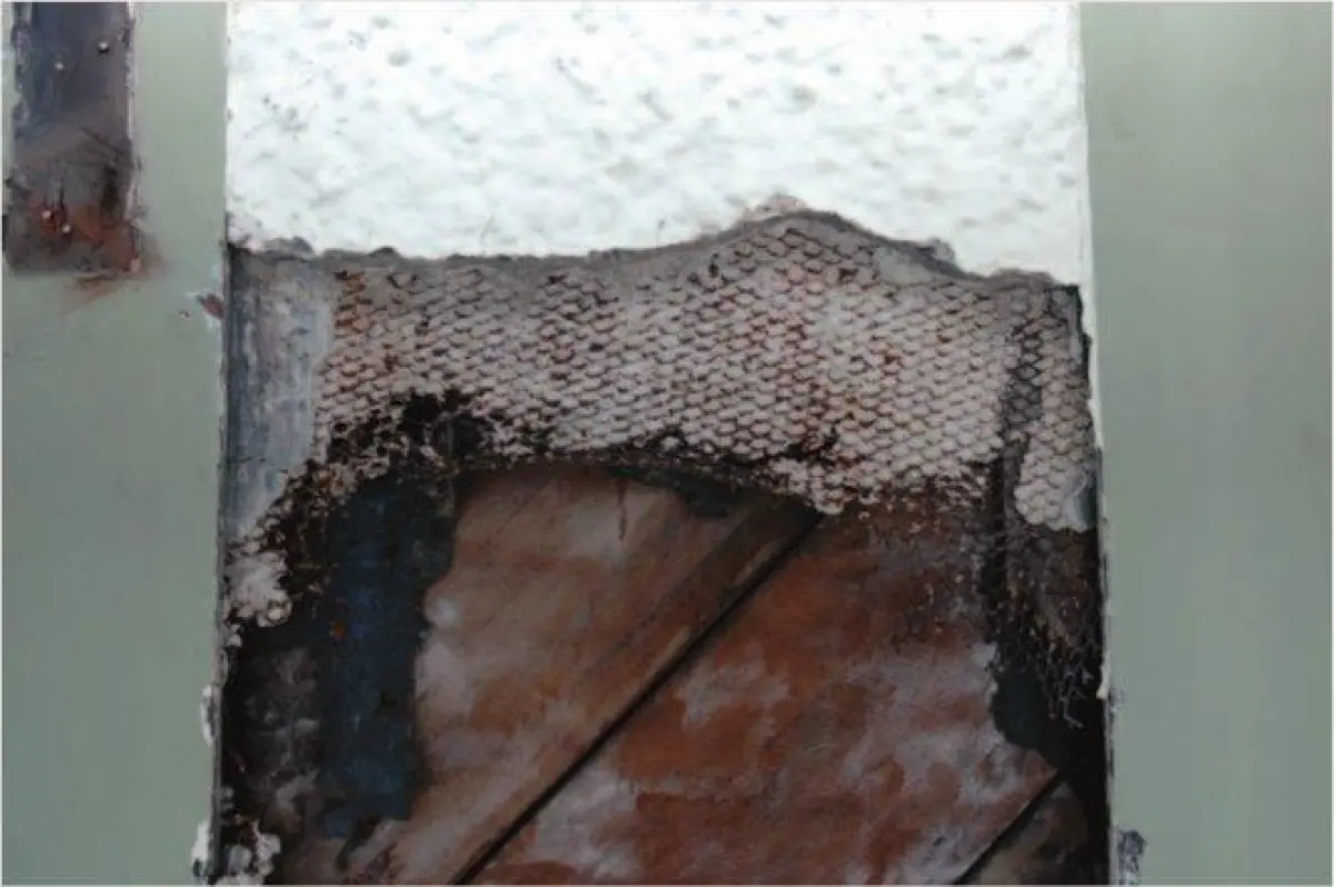 Figure three a photo of eroded stucco reinforcing