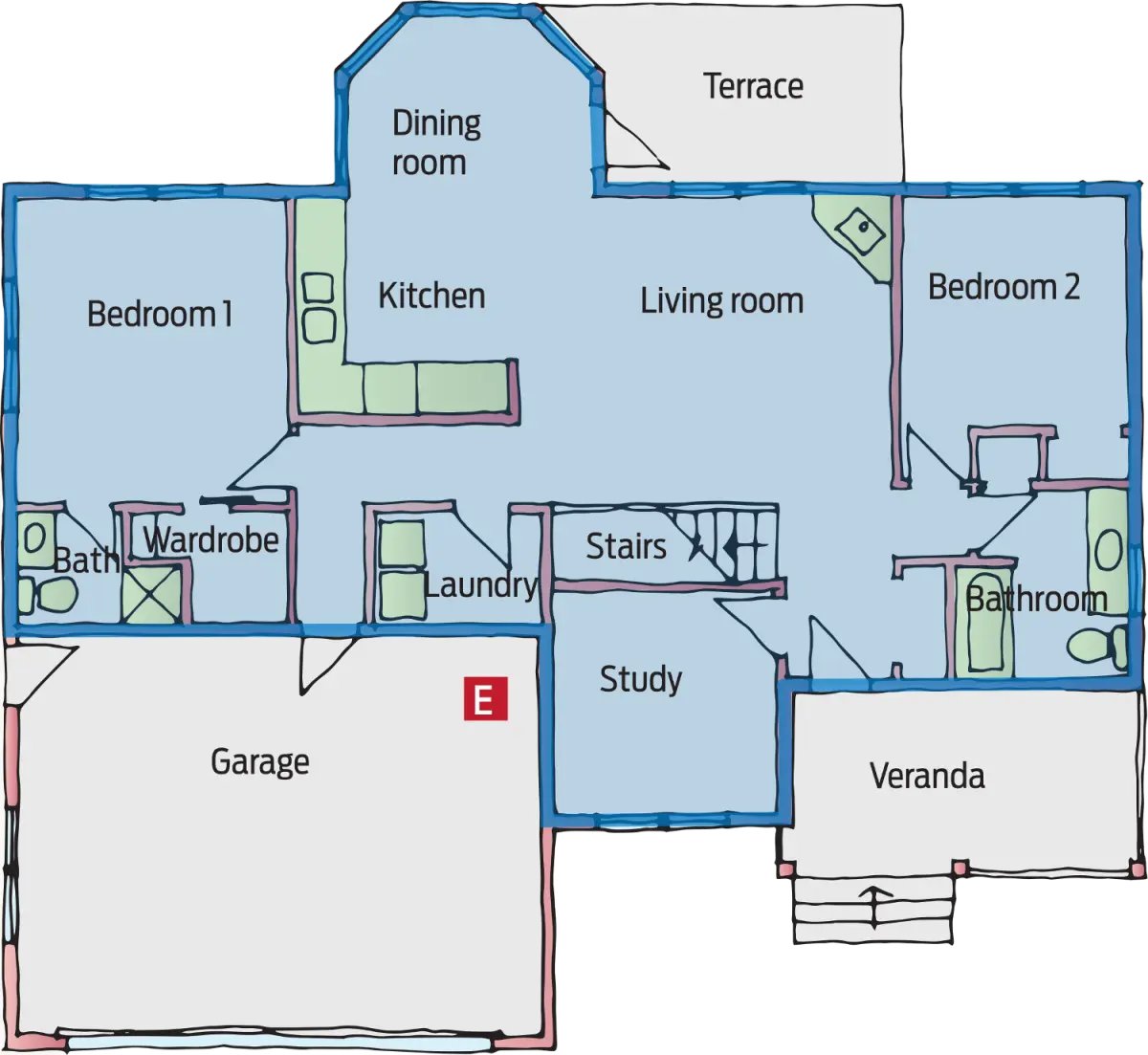 An image of a simple floor plan