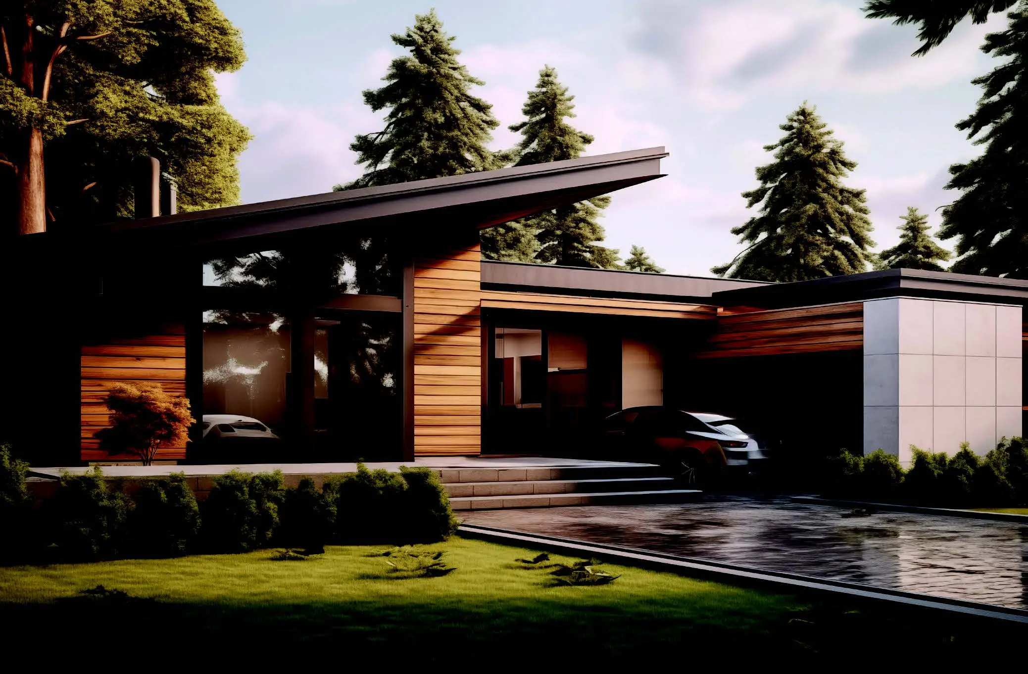 A skillion roof design