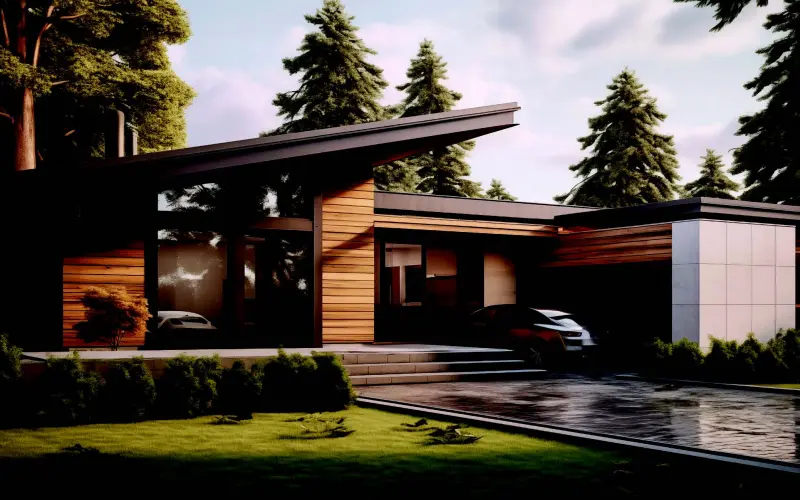 A skillion roof design