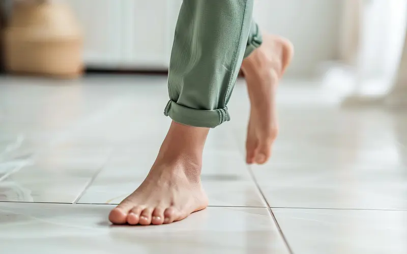 Bathroom floor tiles and heating