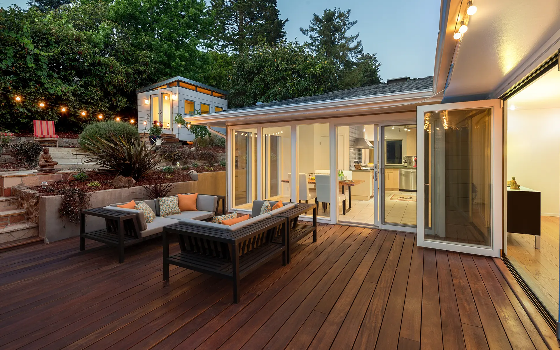 Timber deck – sliding door