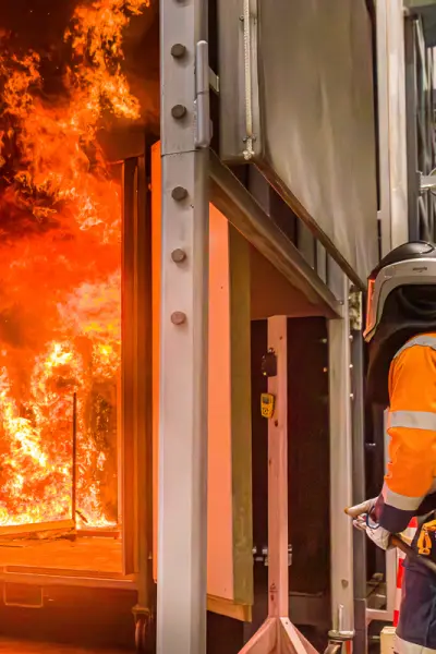 flash over of fire during fire test in BRANZ fire lab