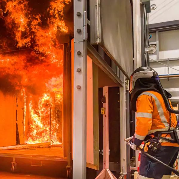 flash over of fire during fire test in BRANZ fire lab