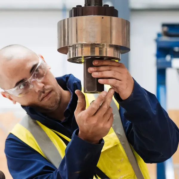 BRANZ structural engineering technician setting up a stress test in the strucutral testing lab