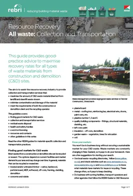 Resource recovery — all waste collection and transportation