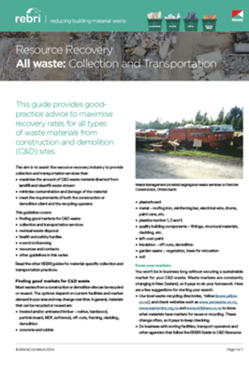 Image of the cover for the downloadable document for Resource Recovery - all waste collection and transportation