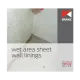 Wet area sheet wall linings cover