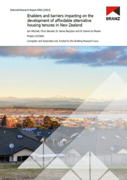 Image of Enablers and barriers impacting on the development of affordable alternative housing tenures in New Zealand