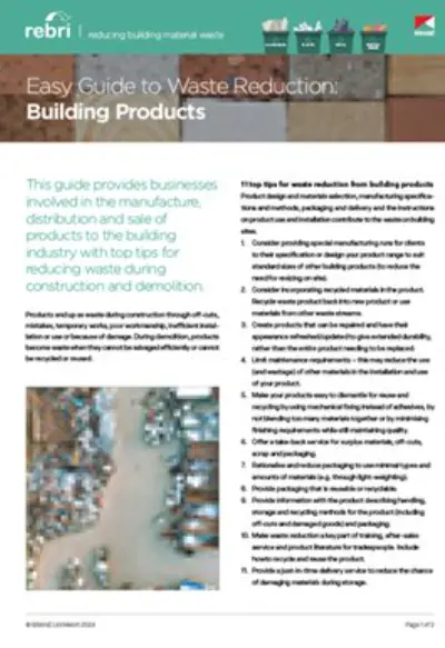 Easy Guide to Waste Reduction: Building Products