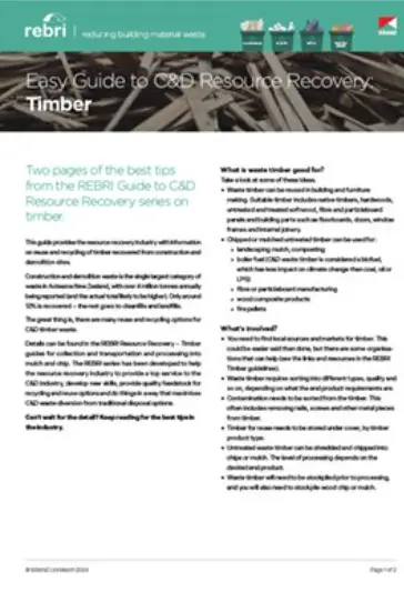 Easy Guide to C&D Resource Recovery: Timber