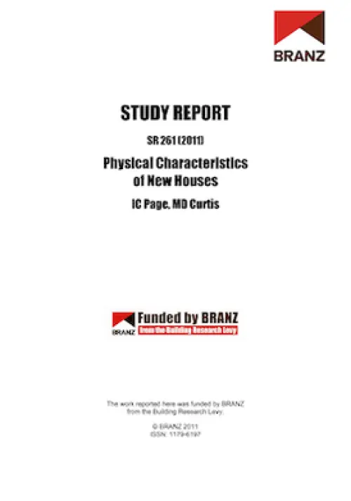 image of the front page of Physical characteristics of new houses
