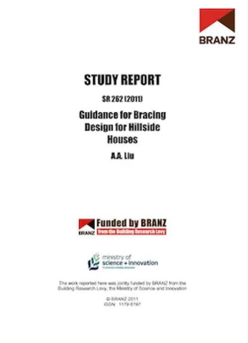 Image of the front page of Guidance for bracing design for hillside houses