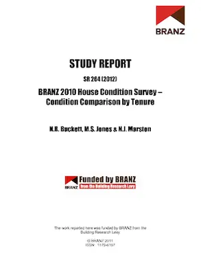 SR264 BRANZ 2010 House Condition Survey - condition comparison by tenure