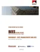 image of the front page of BEES INTERIM REPORT Building energy end-use study - Year 4  Buildings - size, management and use, contains and image of a worms eye view of the side of a glass tower