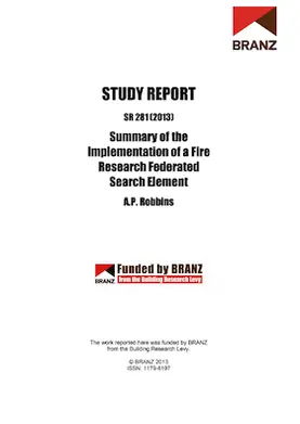 SR281 Summary of the implementation of a fire research federated search element