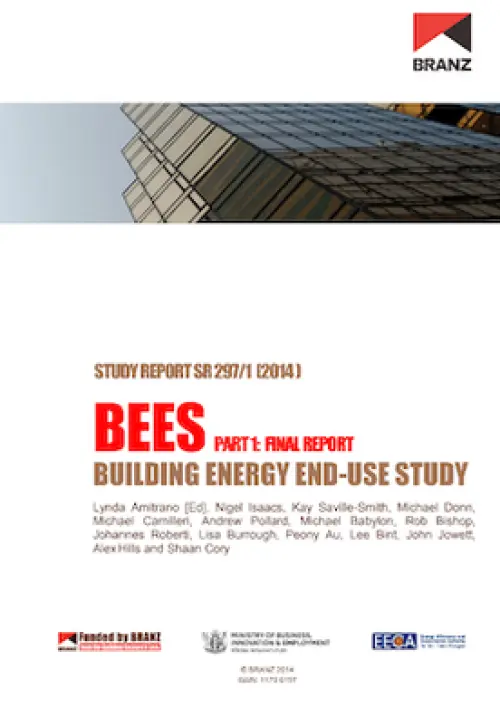 Cover page of a BRANZ study report titled ‘BEES Final Report – Building Energy End‑use Study’