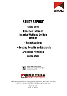 SR302 Reaction to fire of interior wall and ceiling linings - paint coatings - testing results and analysis