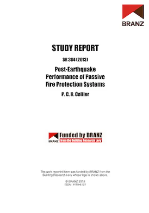 image of the front page of Post-earthquake performance of passive fire protection systems