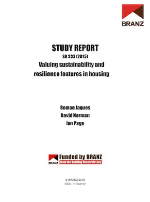 Image of Valuing sustainability and resilience features in housing