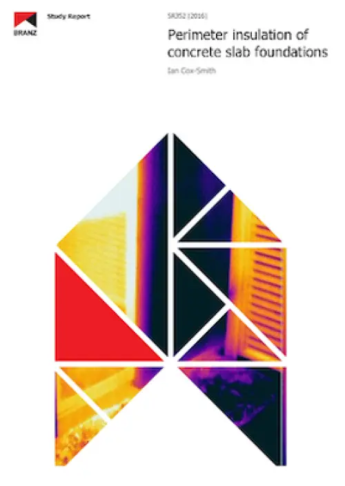 Cover page of a BRANZ study report titled ‘Perimeter insulation of concrete slab foundations’