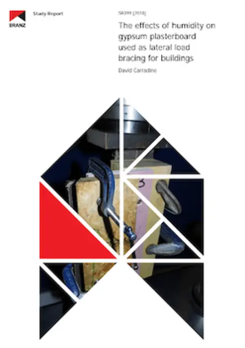 Image of the effects of humidity on gypsum plasterboard used as lateral load bracing for buildings