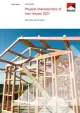 image of the front page of Physical characteristics of new houses 2021, contains image of the wooden frames of a house