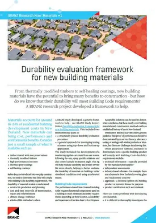 Image of Durability evaluation framework for new building materials