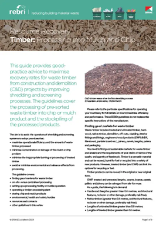 image of the front page of timber processing into mulch and chip