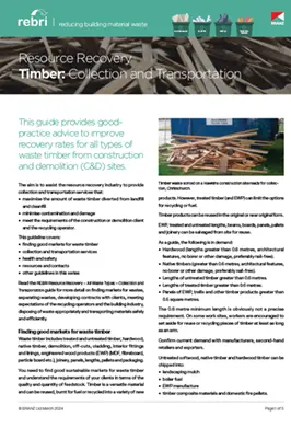 Resource Recovery Timber: Collection and Transportation