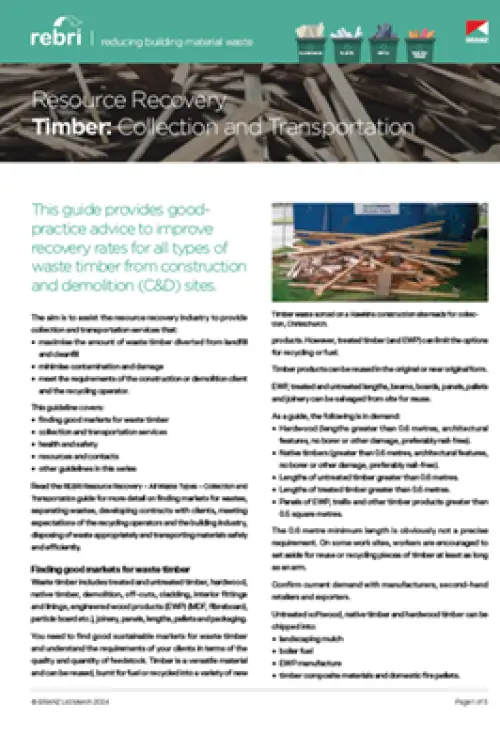 image of the front page of timber collection and transportation