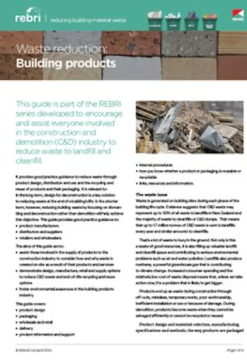 Waste reduction Building products
