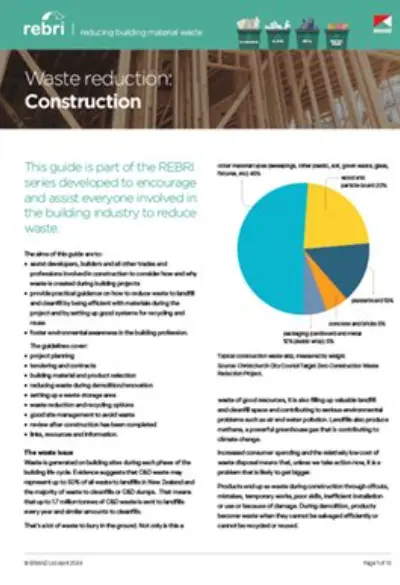Waste reduction: Construction